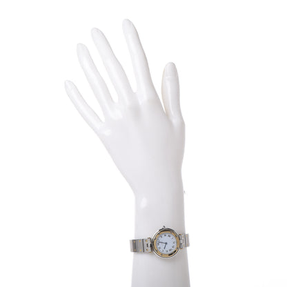 Cartier Stainless Steel 18K Yellow Gold 27mm Santos De Galbee Quartz Watch 2 of 8