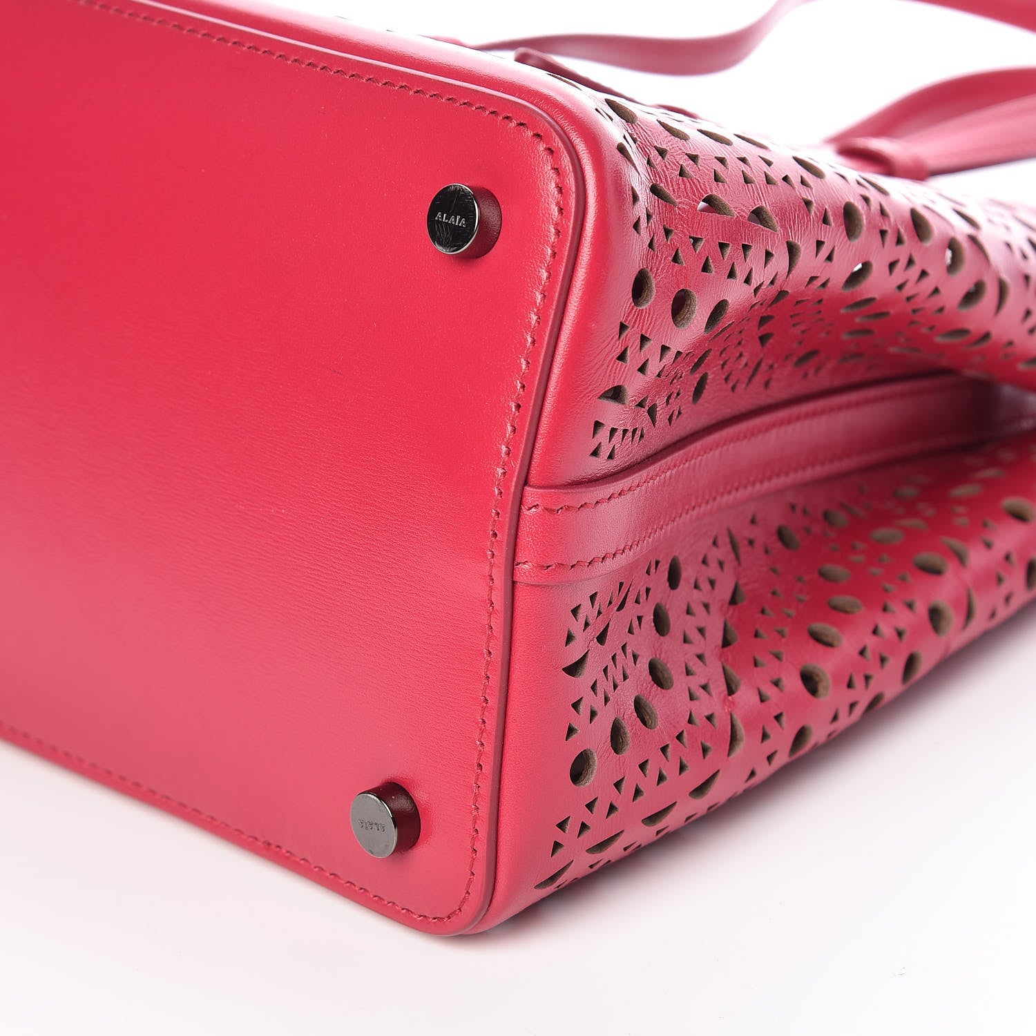 Alaia Calfskin Vienne Wave Mina 25 Bag Framboise 8 of 8