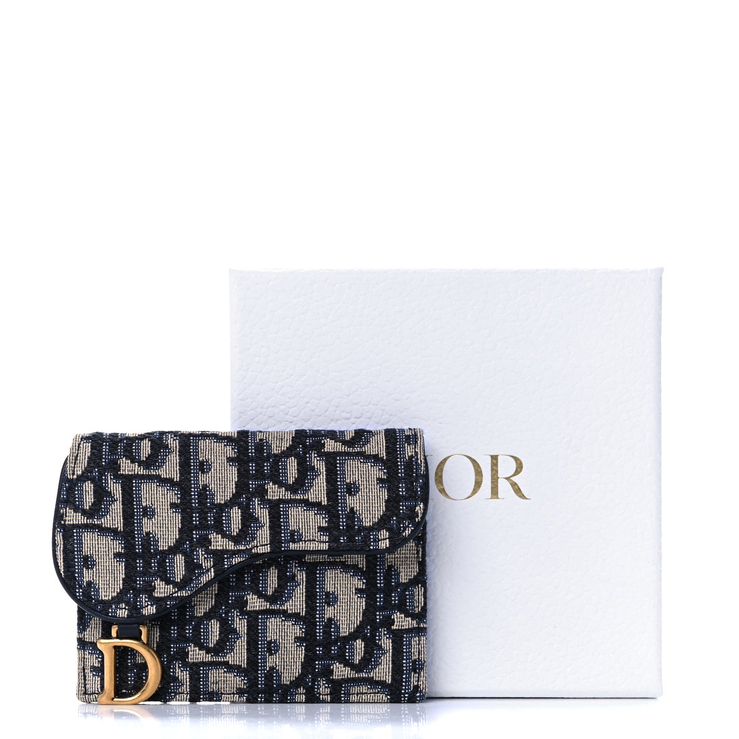 Christian Dior Oblique Saddle Card Holder Blue 11 of 11