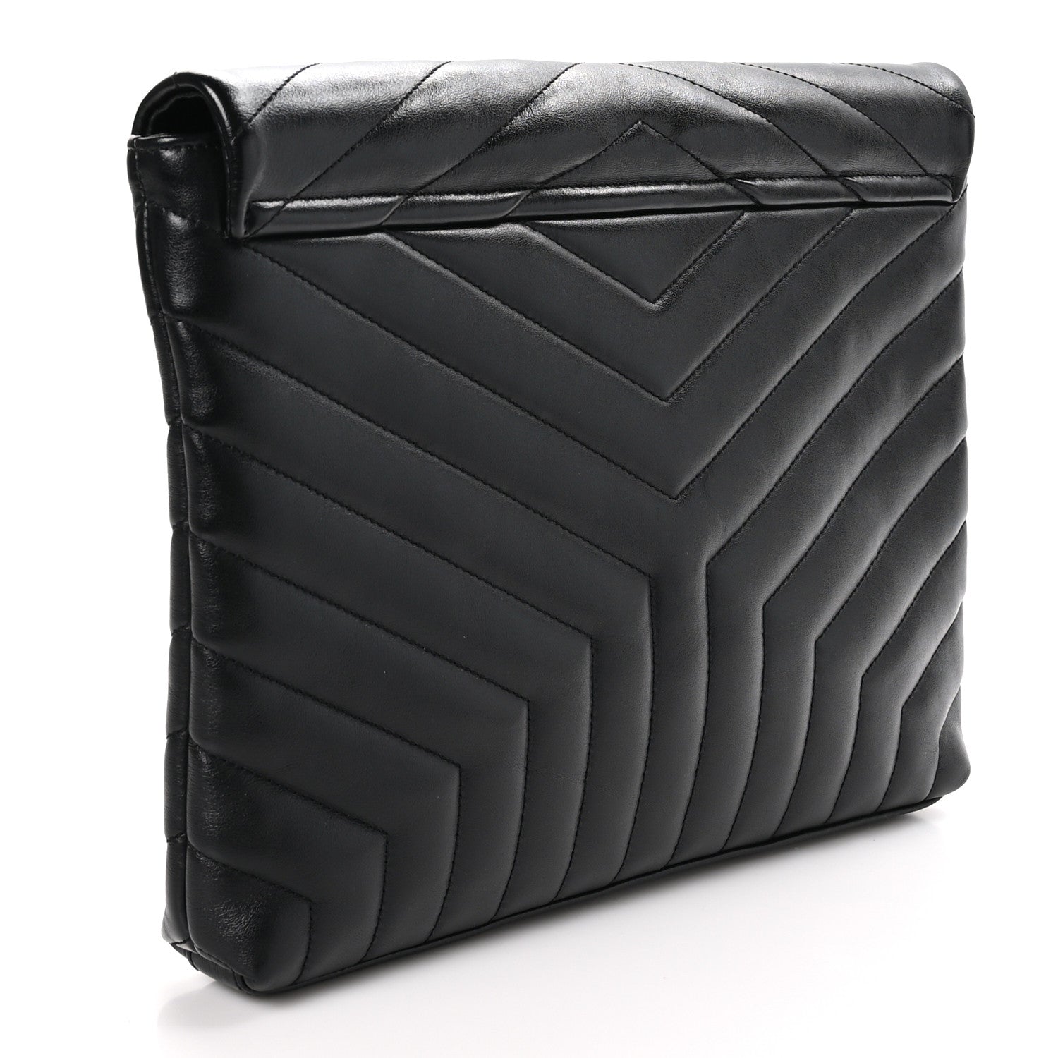 Saint Laurent Calfskin Y Quilted Monogram Loulou Document Holder Black 3 of 10