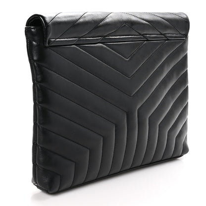 Saint Laurent Calfskin Y Quilted Monogram Loulou Document Holder Black 3 of 10