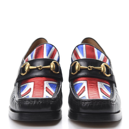 Gucci Lambskin Union Jack Horsebit Loafer Pumps 36.5 Black 2 of 8