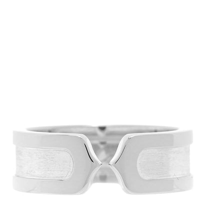 Cartier 18K White Gold 6.5mm Logo De Cartier Ring 50 5.25 1 of 4