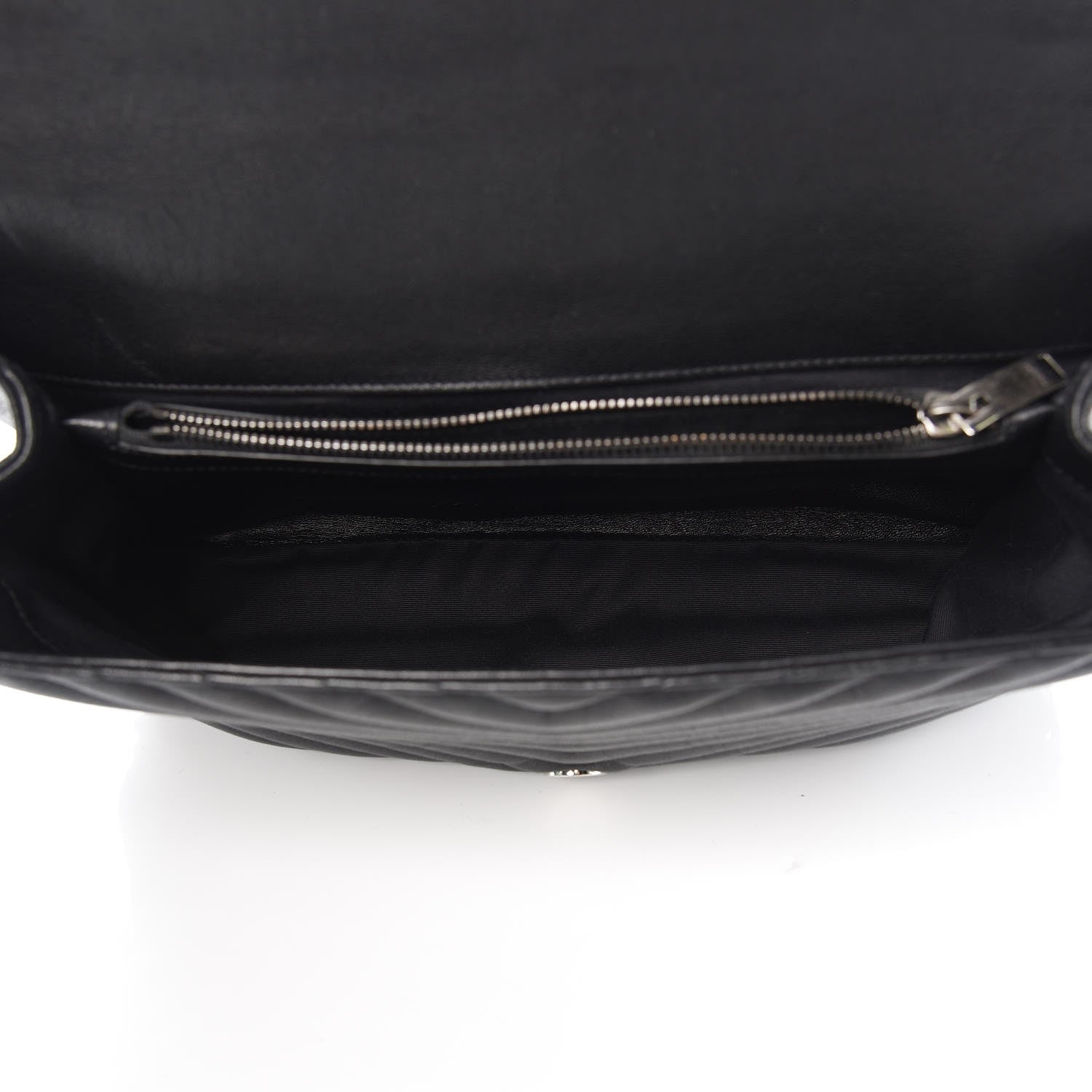 Saint Laurent Sheepskin Matelasse Chevron Monogram Large College Satchel Black 5 of 13