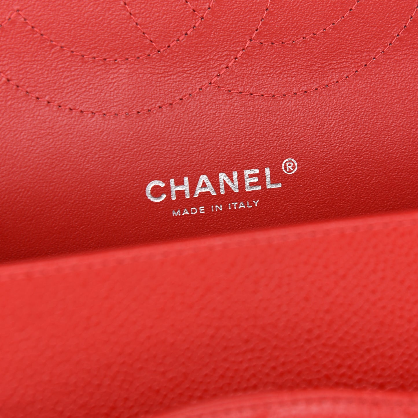 Caviar Quilted Jumbo Double Flap Red