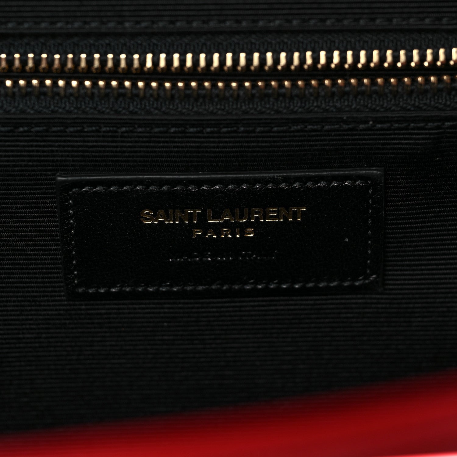 Saint Laurent Grain De Poudre Matelasse Chevron Large Monogram Satchel Lipstick Red 6 of 8