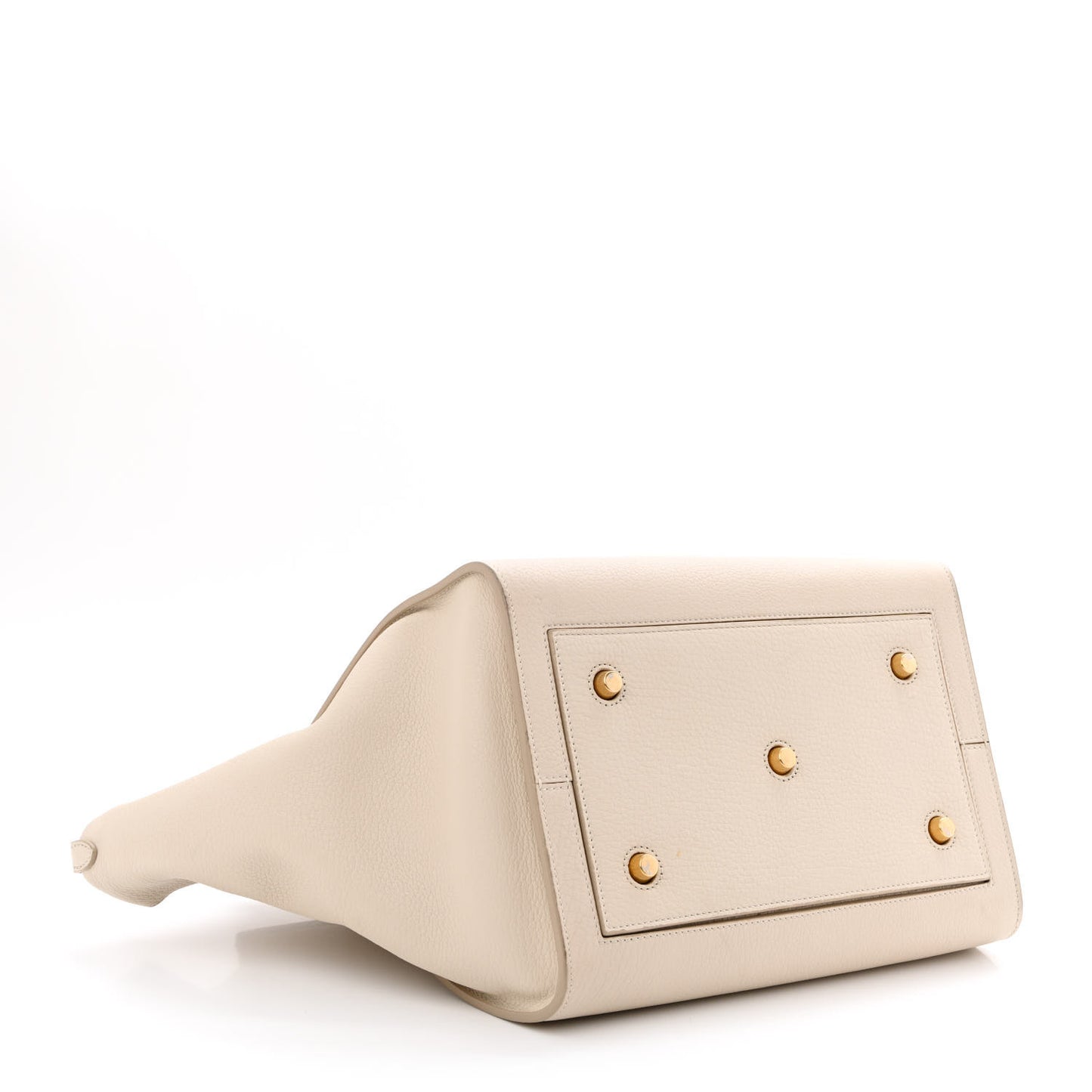 Crisped Calfskin Tie Knot Small Tote Chalk