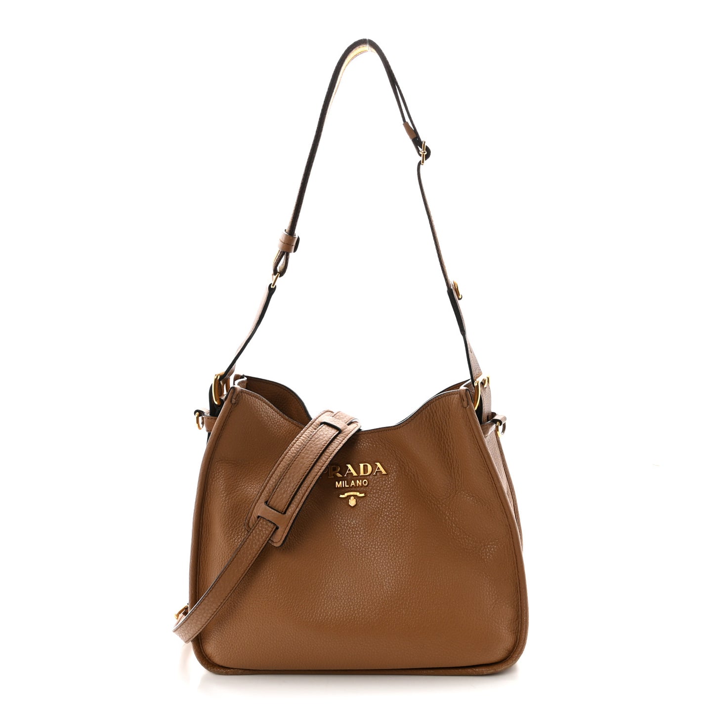 Vitello Daino Hobo Messenger Bag Caramel