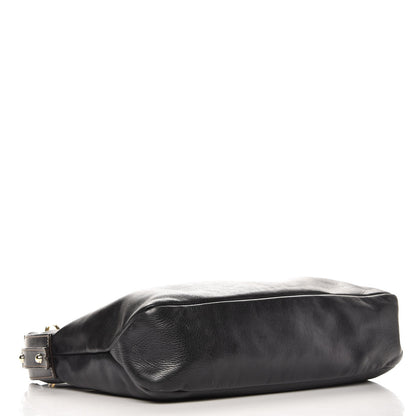 Gucci Calfskin Medium Horsebit Chain Hobo Navy 4 of 12