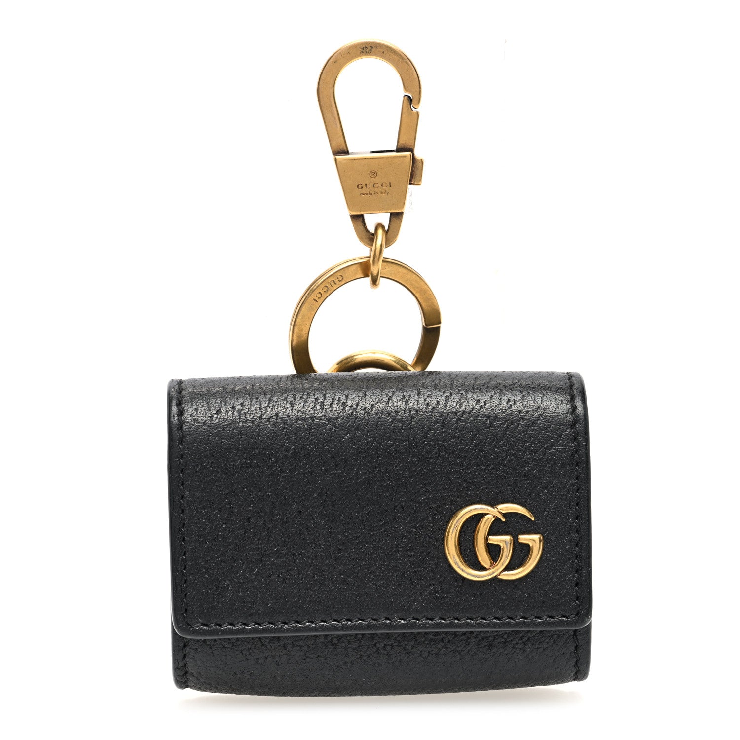 Gucci Calfskin Boar Effect GG Marmont AirPods Pro Case Black 1 of 6