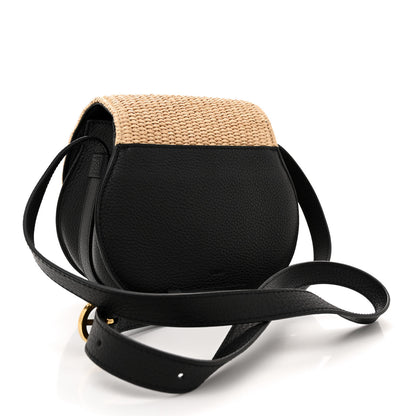Chloe Raffia Calfskin Marcie Small Marcie Round Crossbody Bag Hot Sand 3 of 12