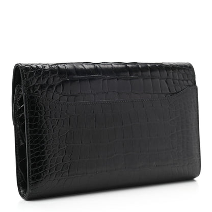 Hermes Shiny Alligator Constance Long Wallet Black 3 of 10