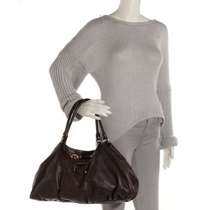 Gucci Guccissima Large D Gold Hobo Chocolate Brown 2 of 7