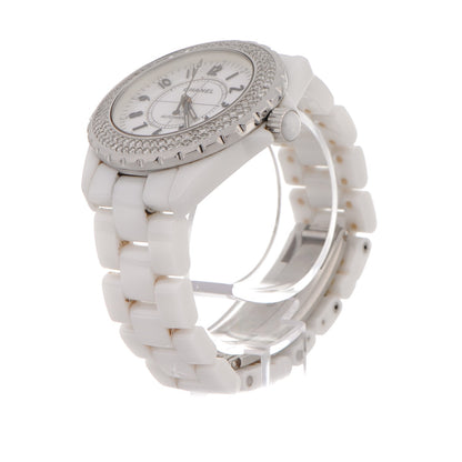Chanel Stainless Steel Ceramic Diamond Pave Bezel 38mm J12 Automatic Watch White 7 of 7