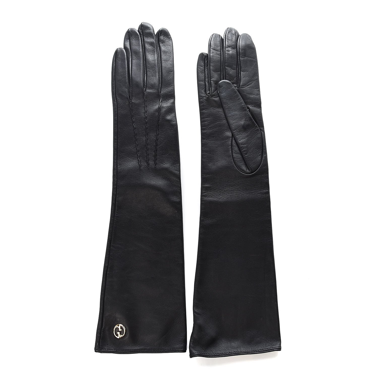 Gucci Nappa Interlocking G Gloves 7 Black 1 of 8