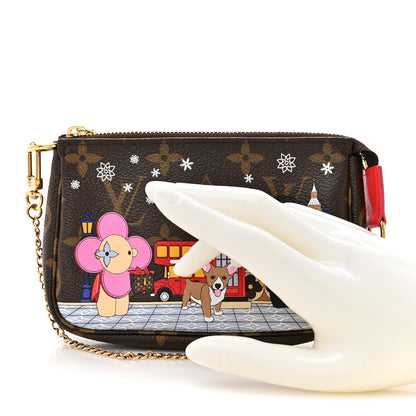Louis Vuitton Monogram 2021 Christmas Animation London Mini Pochette Accessories Red 2 of 10
