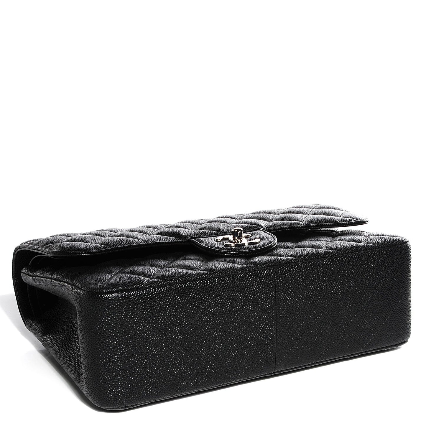 Caviar Quilted Jumbo Double Flap Black
