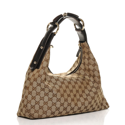 Gucci Monogram Medium Horsebit Chain Hobo Dark Brown 3 of 6