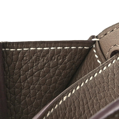 Hermes Taurillon Clemence Halzan 25 Etoupe 7 of 10