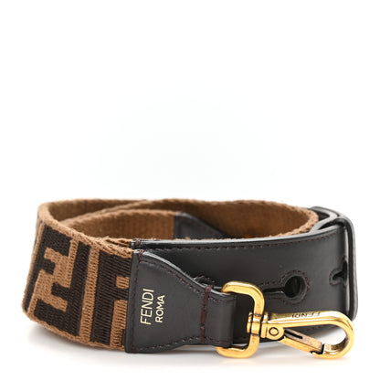 Fendi Ribbon Vitello Century FF 1974 Flat Studded Strap You Fango Marrone Ebano 1 of 5