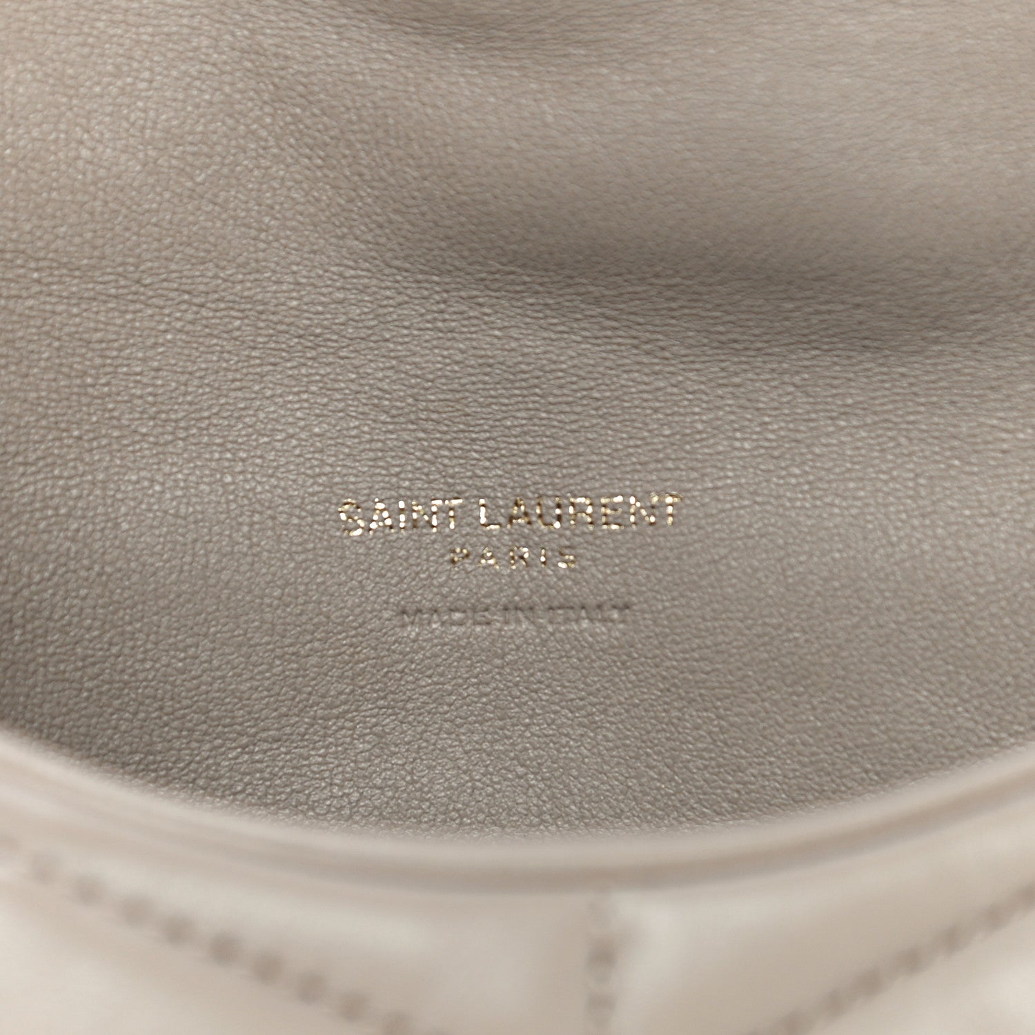 Saint Laurent Lambskin Monogram Loulou Puffer Pouch Clutch Dark Beige 7 of 15