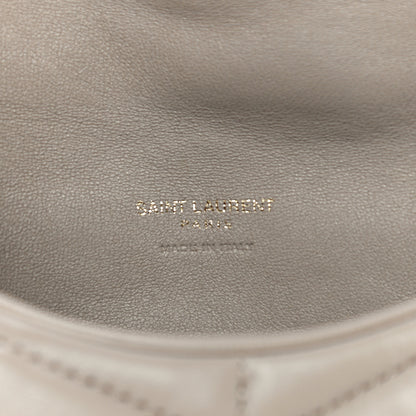 Saint Laurent Lambskin Monogram Loulou Puffer Pouch Clutch Dark Beige 7 of 15
