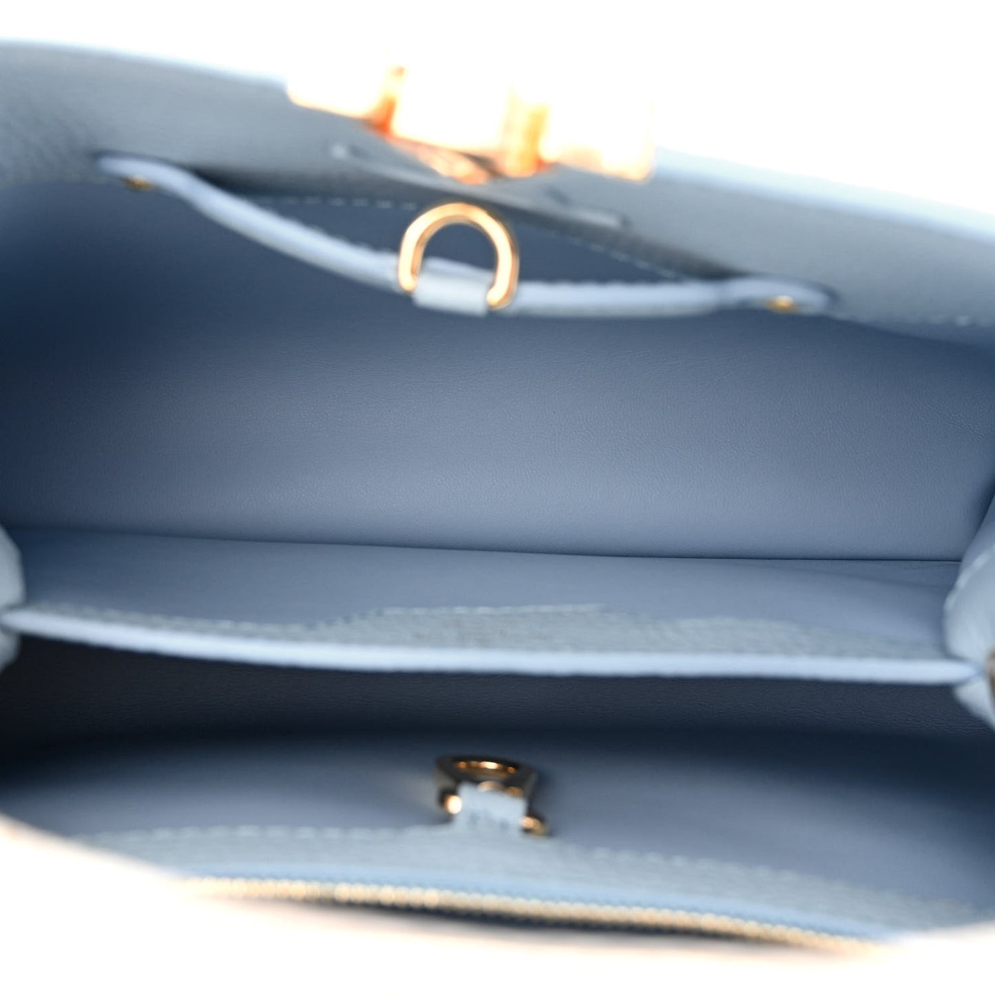 Taurillon Calfskin Karung Patchwork Capucines BB Olympe Blue