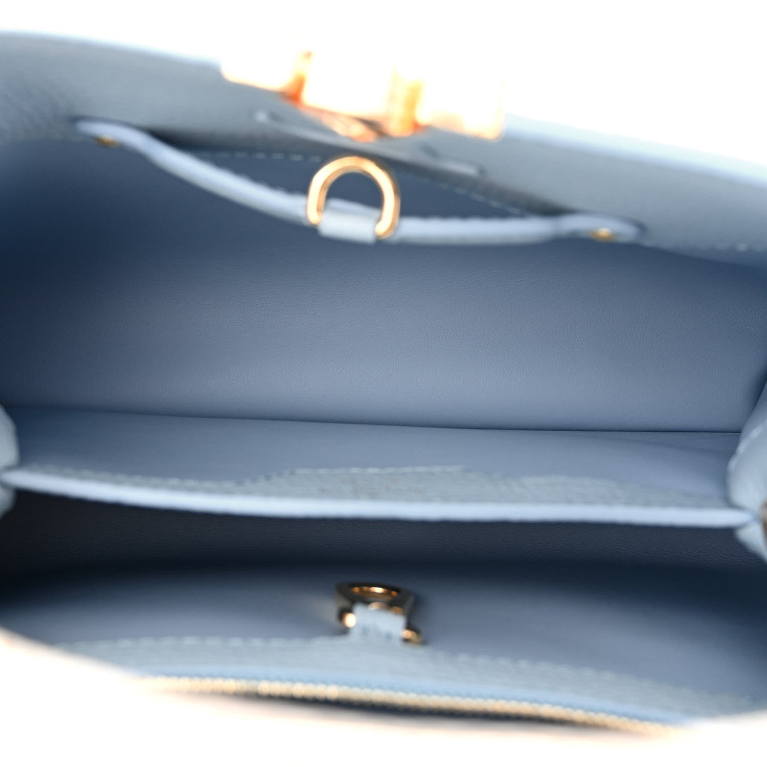 Louis Vuitton Taurillon Calfskin Karung Patchwork Capucines BB Olympe Blue 5 of 10