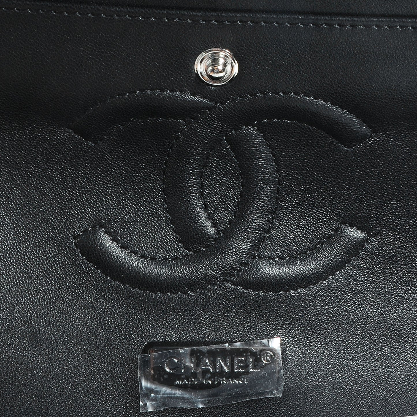Lambskin Hand Painted Medium Double Flap Black