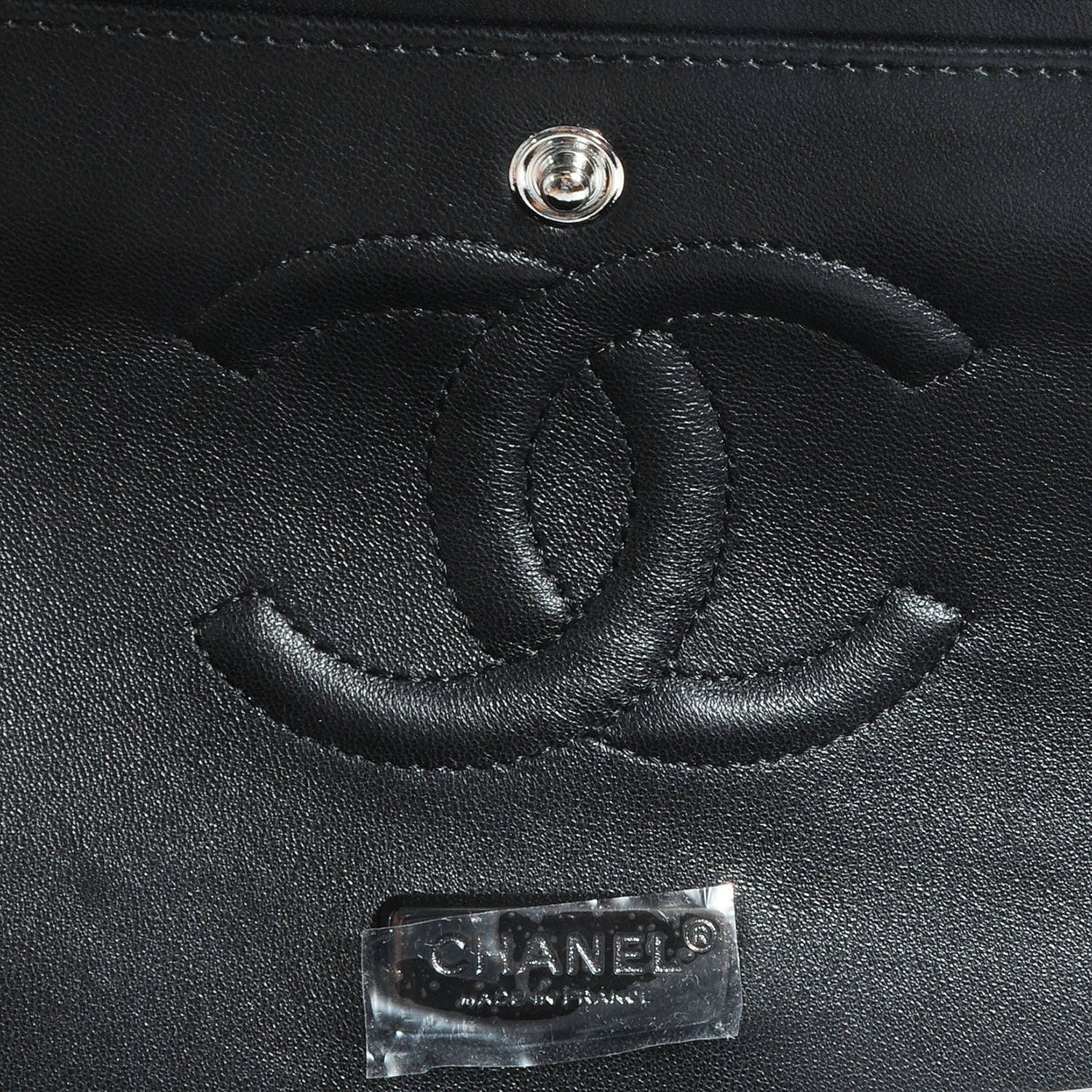 Chanel Lambskin Hand Painted Medium Double Flap Black 7 of 8