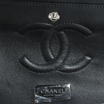 Chanel Lambskin Hand Painted Medium Double Flap Black 7 of 8