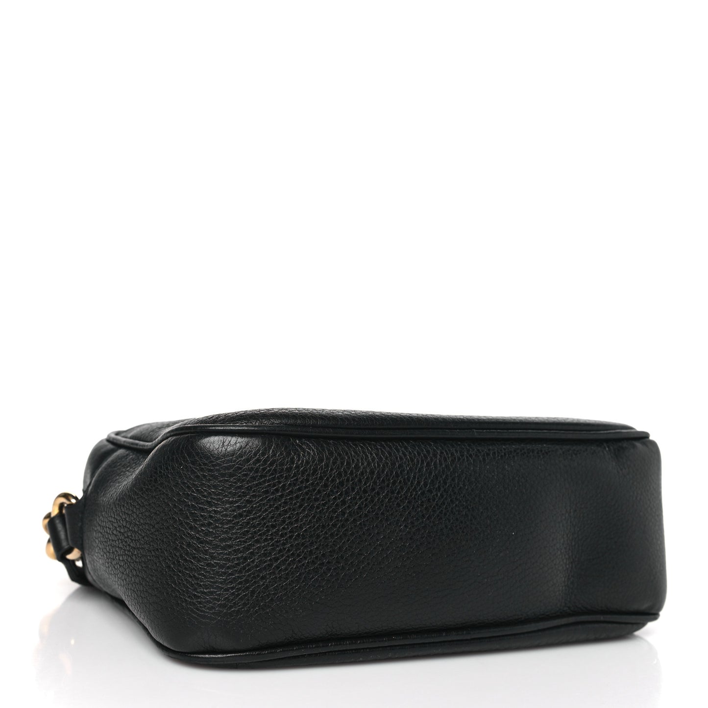 Pebbled Calfskin Small Soho Disco Bag Black