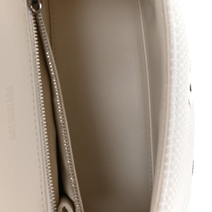 Balenciaga Faux Calfskin Fabric Glow In The Dark Small Sneakerhead Top Handle Bag White Orange 5 of 10