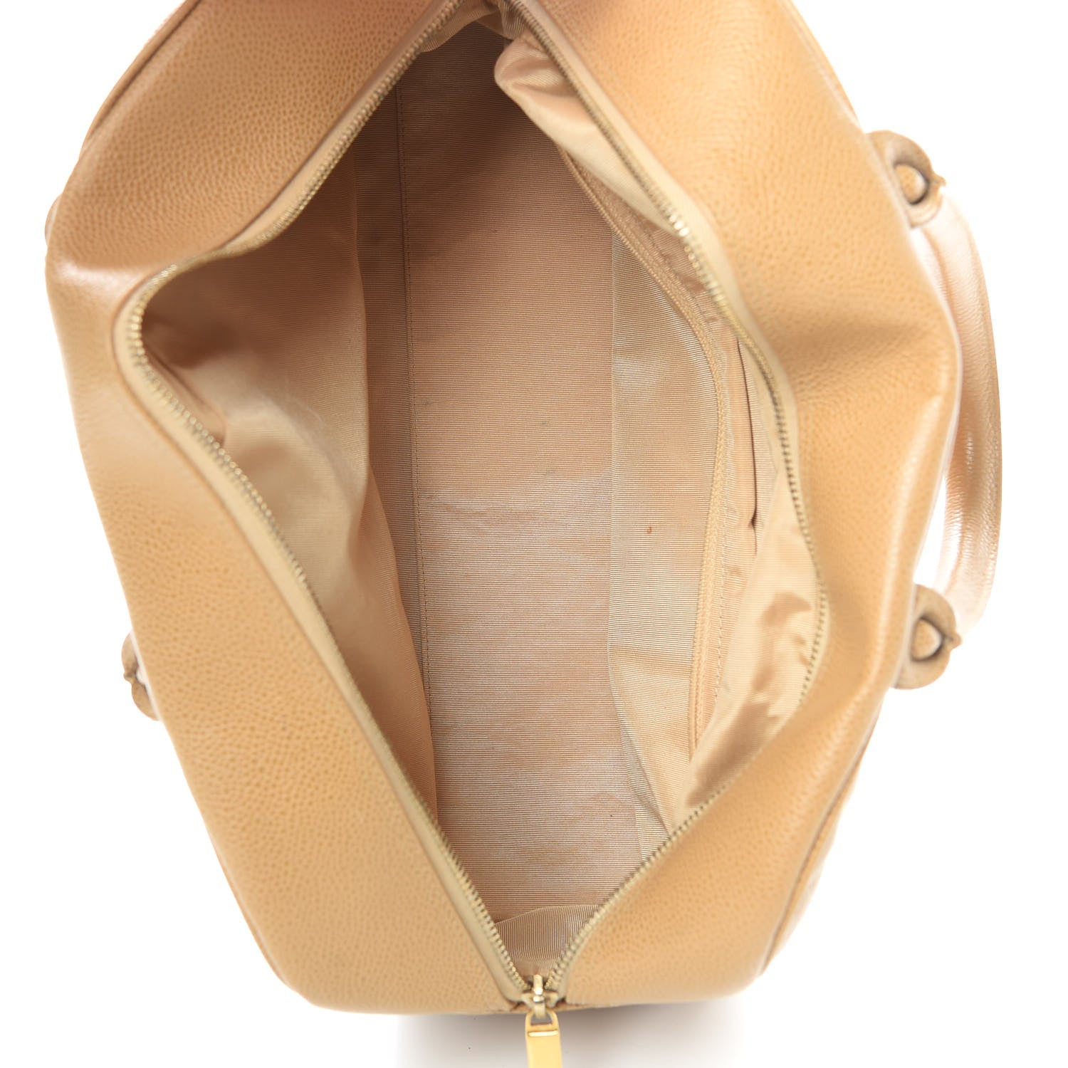 Chanel Caviar Quilted Large Bowler Bag Beige 5 of 20