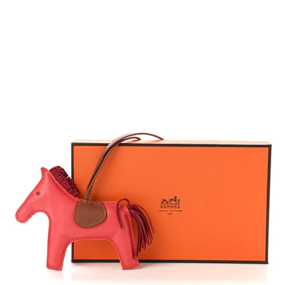 Hermes Milo Lambskin Grigri Rodeo Horse Bag Charm GM Rose Jaipur Fauve Rubis 4 of 4