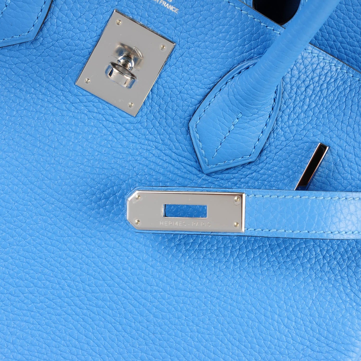 Taurillon Clemence Birkin 30 Bleu Paradis