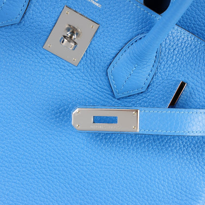 Hermes Taurillon Clemence Birkin 30 Bleu Paradis 8 of 23