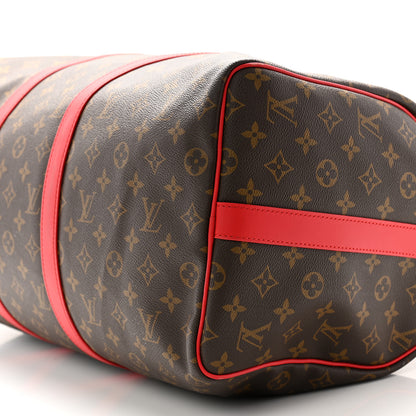 Louis Vuitton Calfskin Monogram Keepall Bandouliere 50 Coquelicot 8 of 11