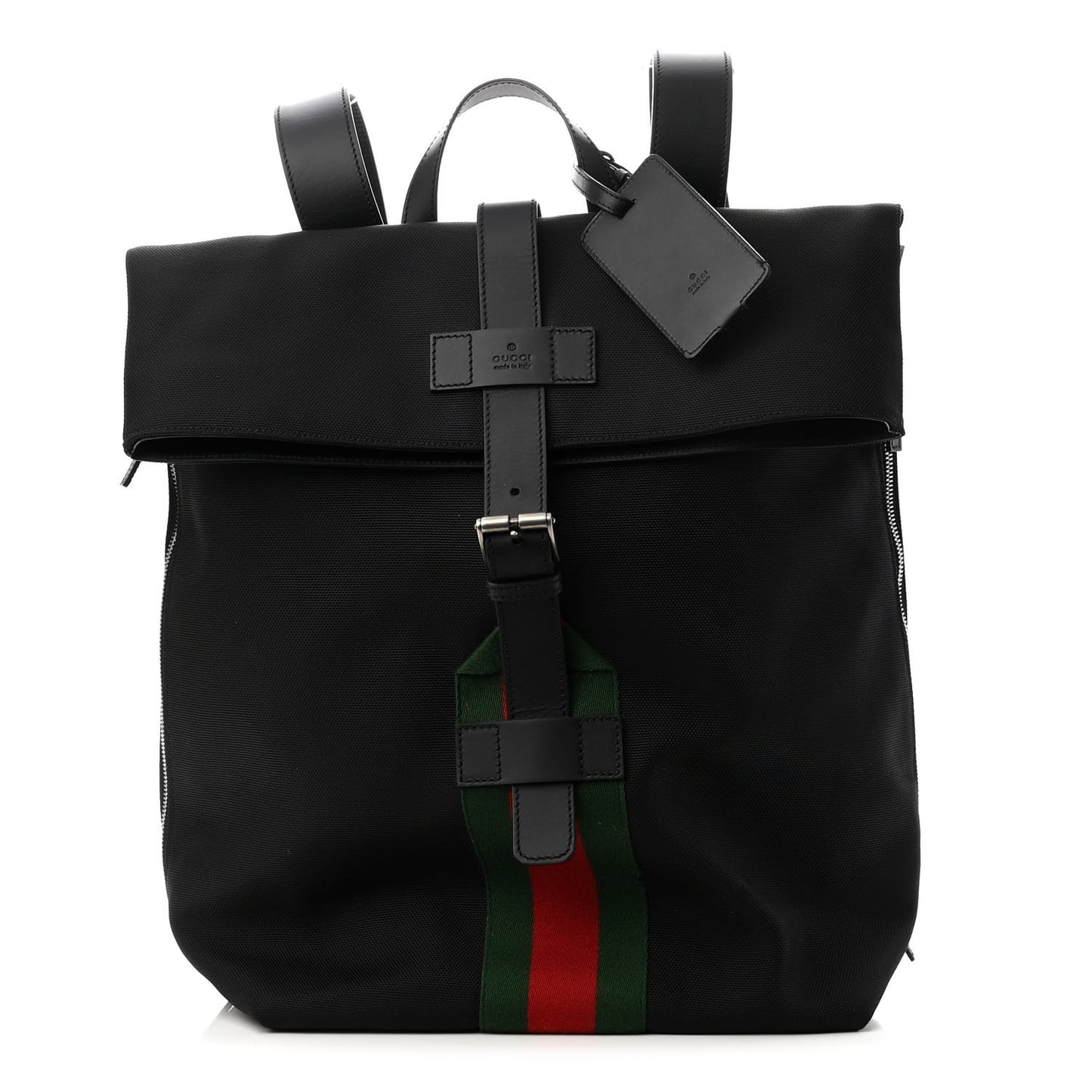 Techno Canvas Web Single Buckle Backpack Black