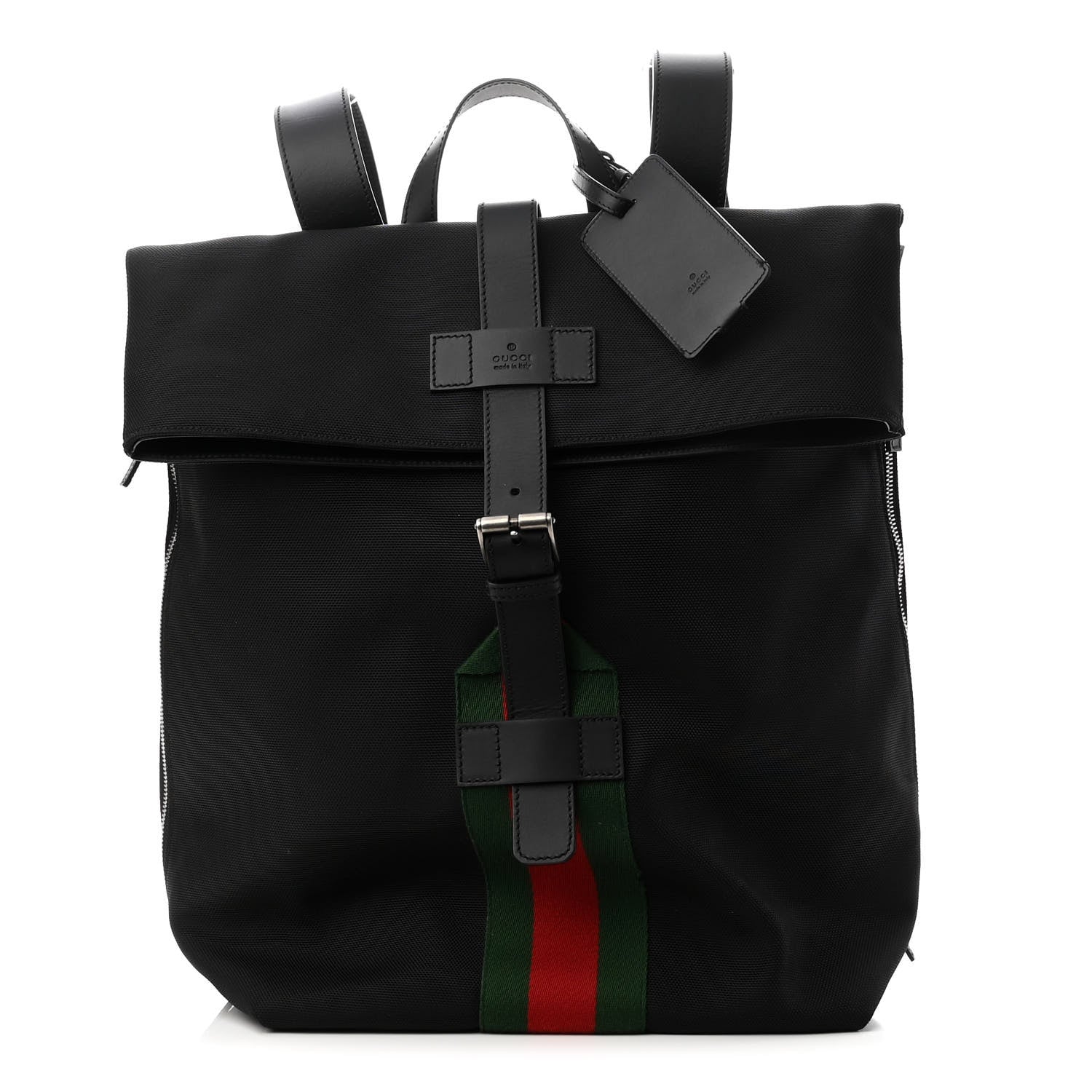 Gucci Techno Canvas Web Single Buckle Backpack Black 1 of 10