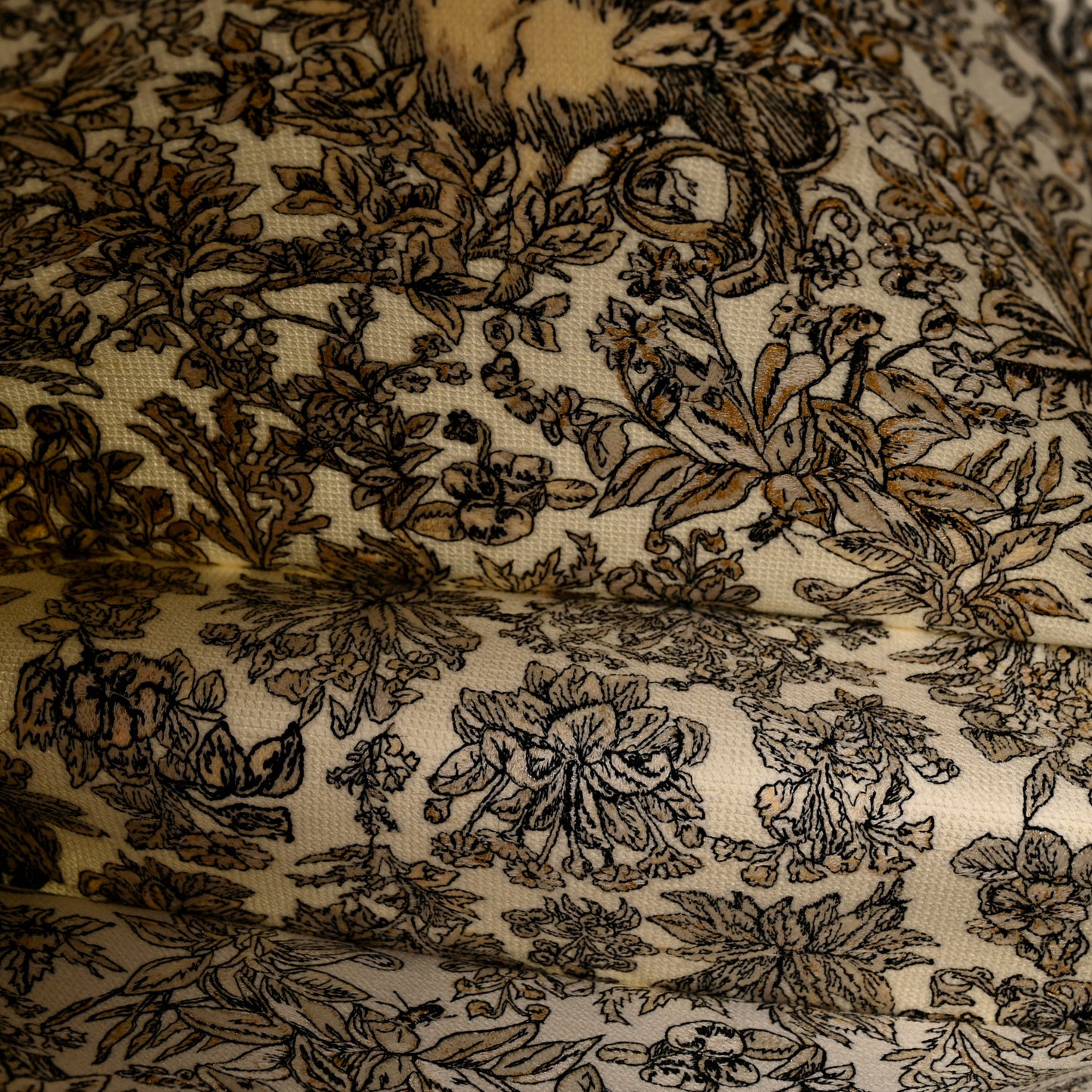 Canvas Embroidered Large Dioriviera Toile De Jouy Book Tote Gold