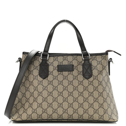 Gucci GG Supreme Monogram Small Zippered Tote Dark Brown 1 of 8