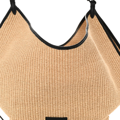 Khaite Raffia Calfskin Medium Lotus Tote Neutral Black 8 of 10