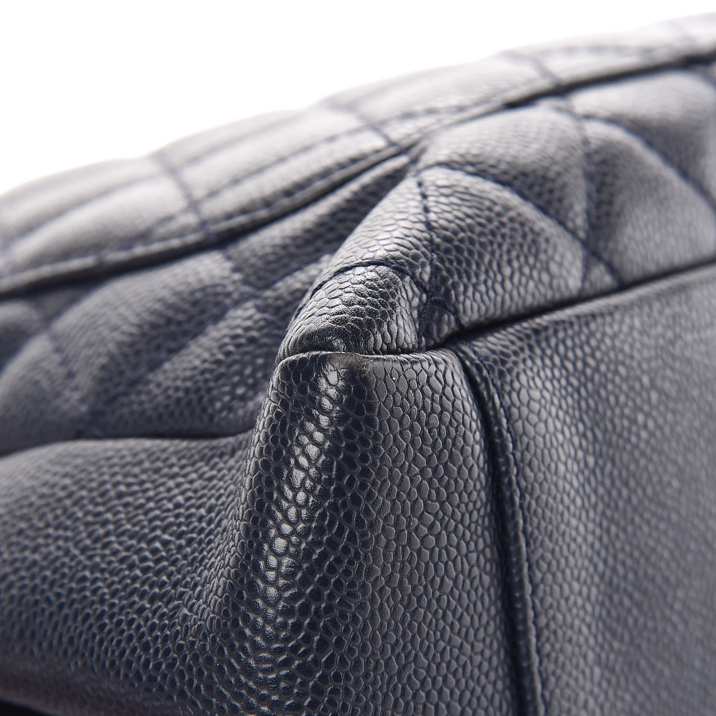 Caviar Quilted Grand Shopping Tote GST Navy Blue