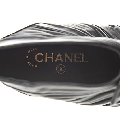 Chanel Lambskin Patent Bows Short Boots 40 Black 7 of 9