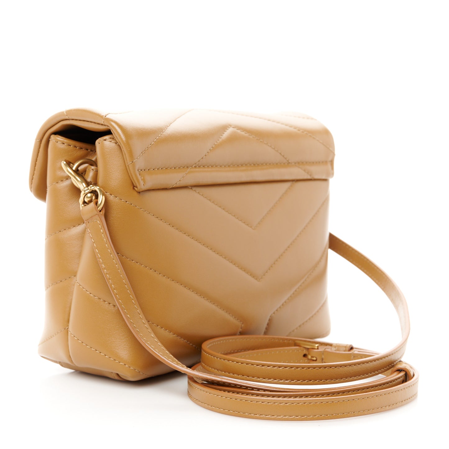 Calfskin Y Quilted Monogram Toy Loulou Crossbody Bag Dark Natural