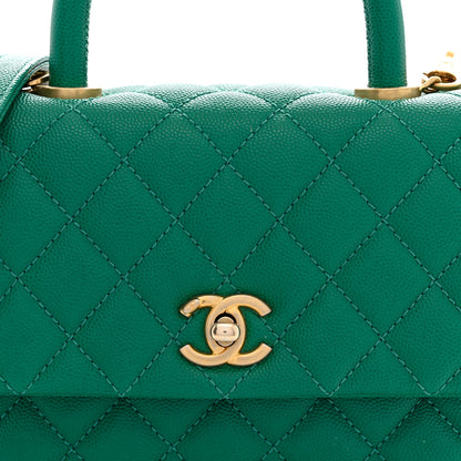 Chanel Caviar Quilted Mini Coco Handle Flap Green 8 of 11
