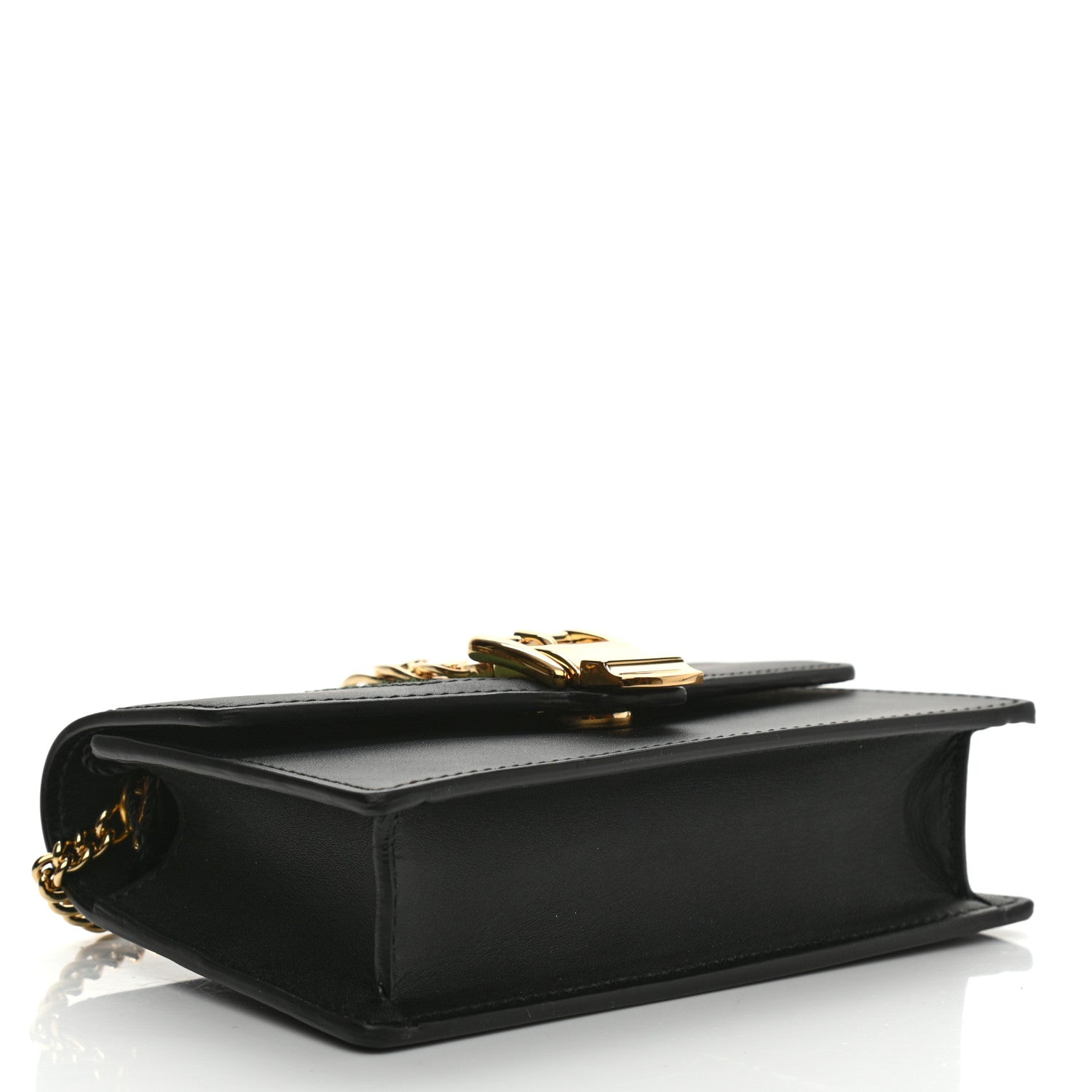 Gucci Calfskin Super Mini Sylvie Chain Shoulder Bag Black 4 of 10