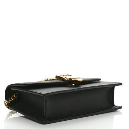 Gucci Calfskin Super Mini Sylvie Chain Shoulder Bag Black 4 of 10