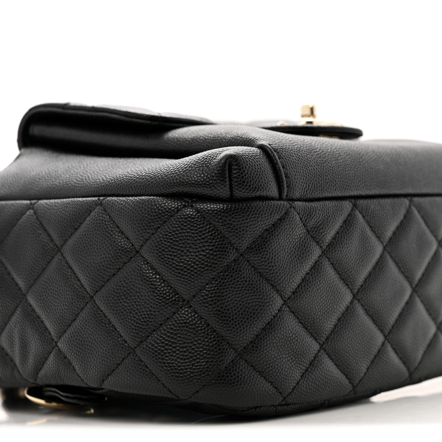 Caviar Quilted Medium Zip Around Backpack Black